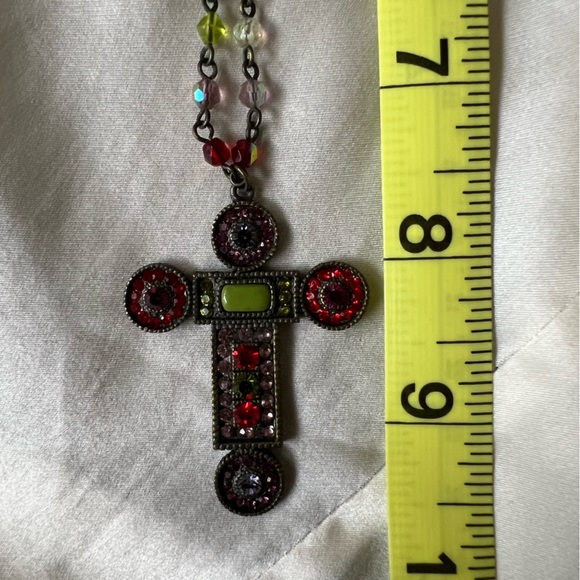 🔥🔥🔥 SALE🔥🔥 Styled like Ayala Bar-Lovely Cross Necklace with Faux Gemstones - Picture 8 of 11